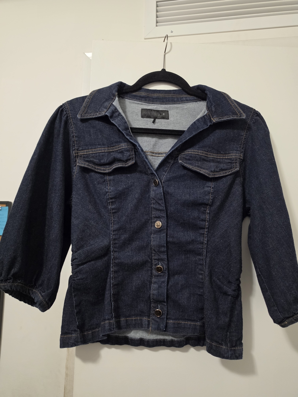 Zara Dark Blue Denim Button-Up Jacket